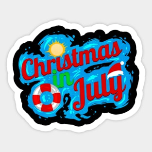 Santa Rescue Ring Logo Celebrating Christmas In July Sticker